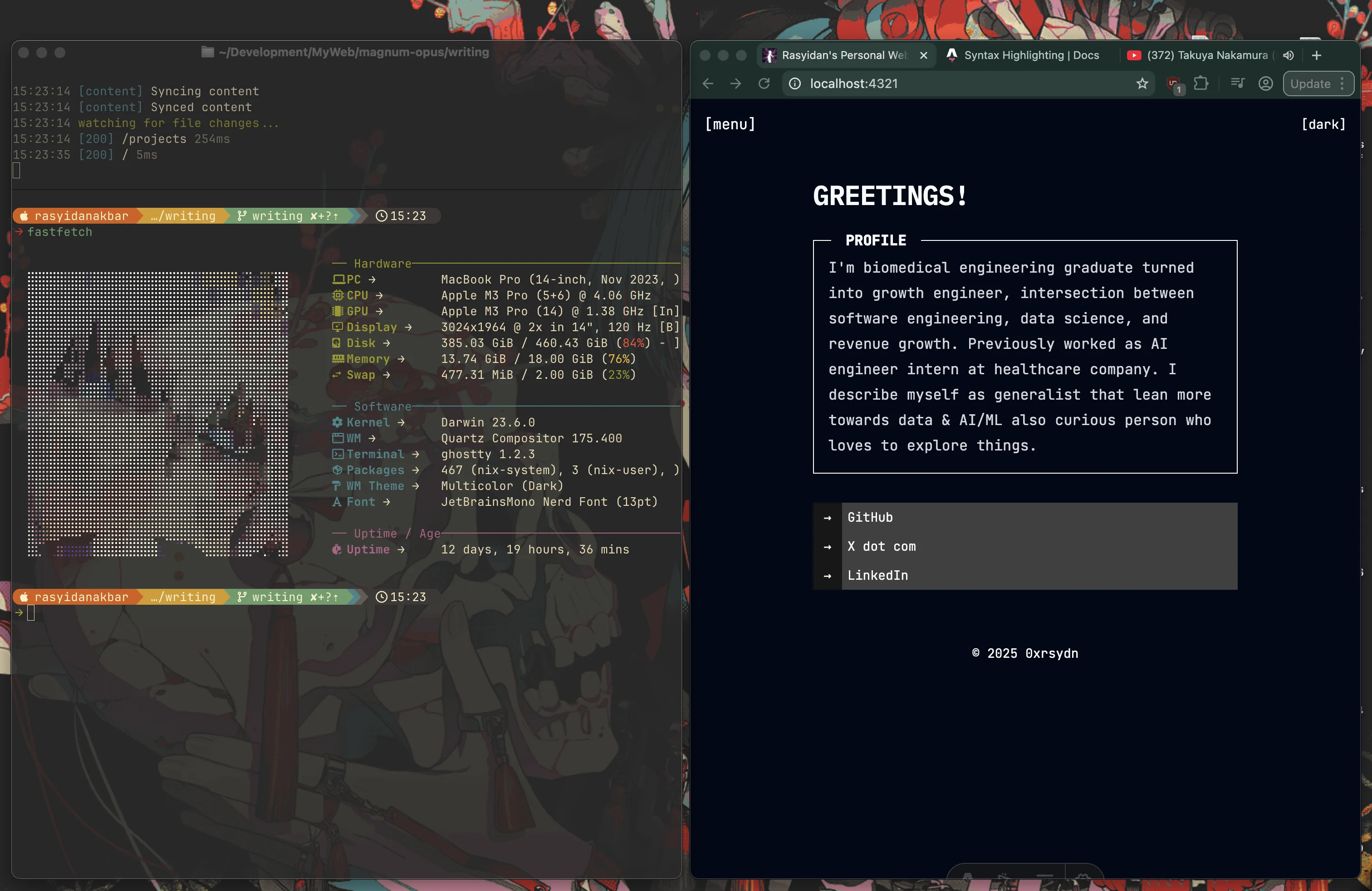 screenshot of my desktop